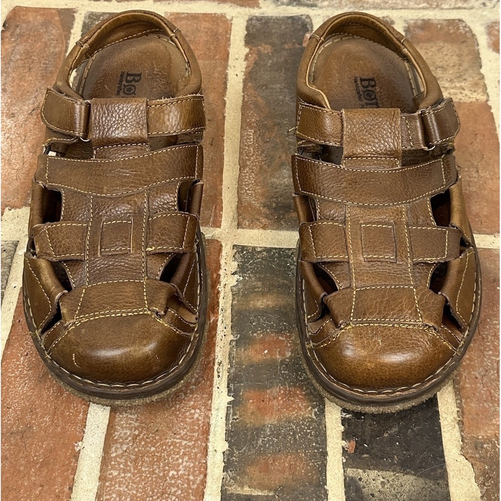 Born Cabot III Sandals Brown Leather Fisherman‎ Comfort Casual Shoes Men's 13